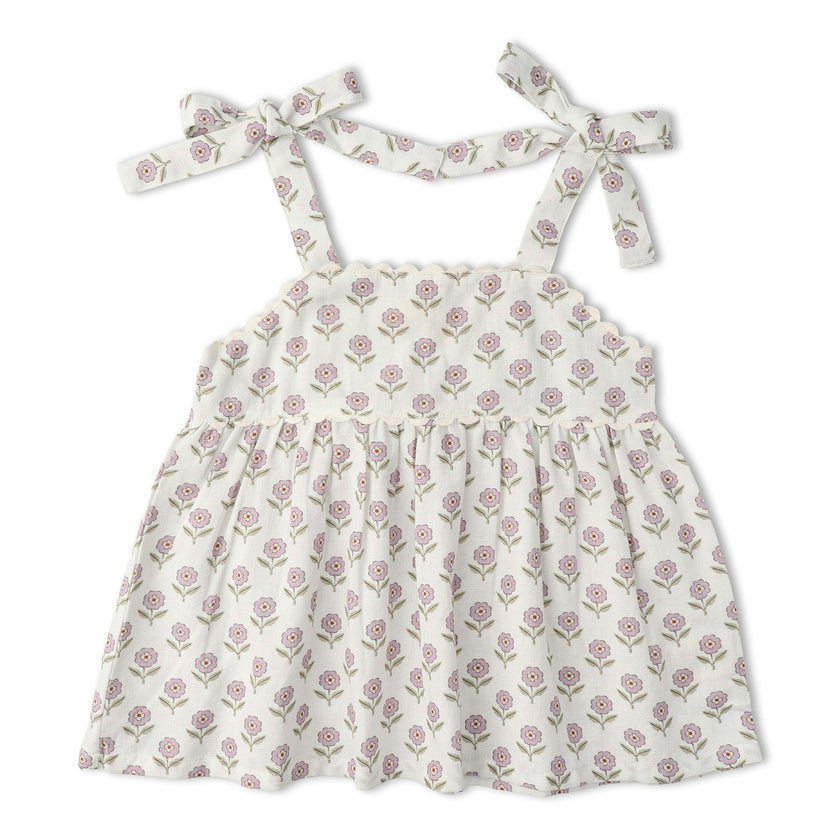 Organic Tie Up Top & Shorts Set - Lavender