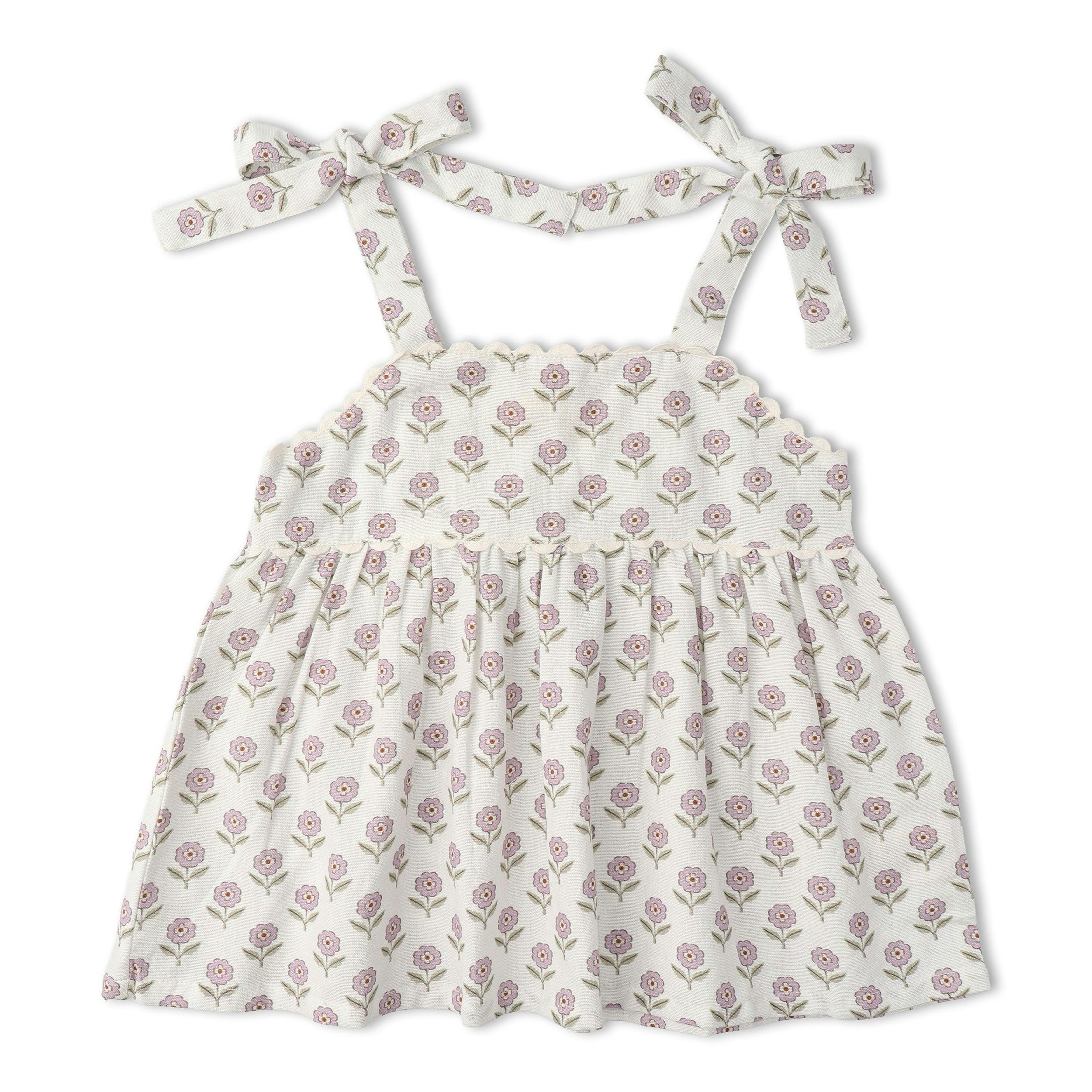 Organic Tie Up Top & Shorts Set - Lavender