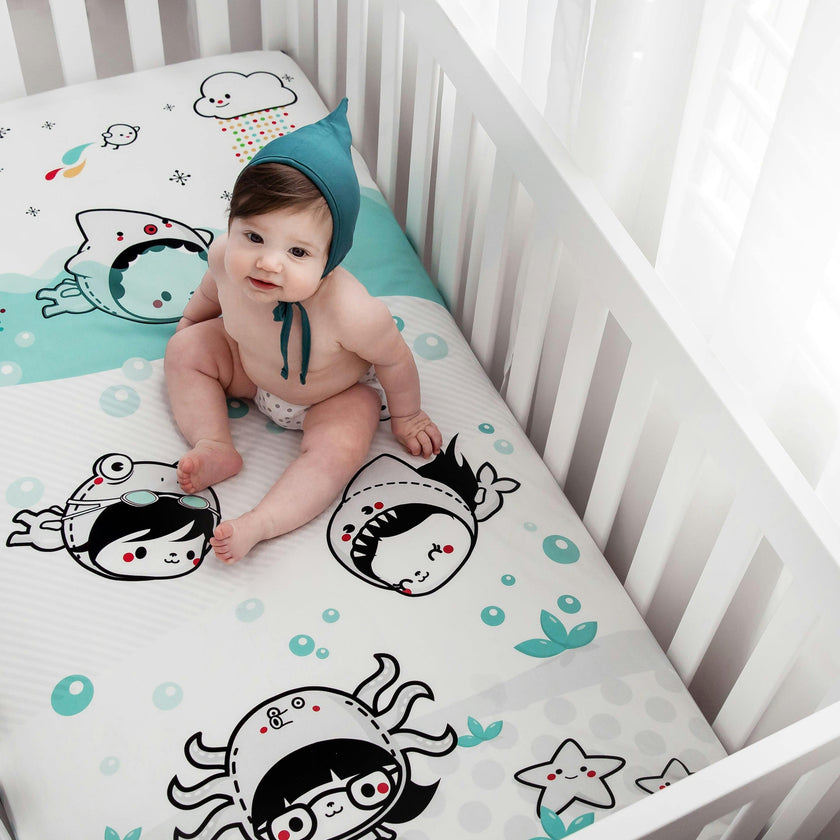 Dive In Organic Standard Size Crib Sheet