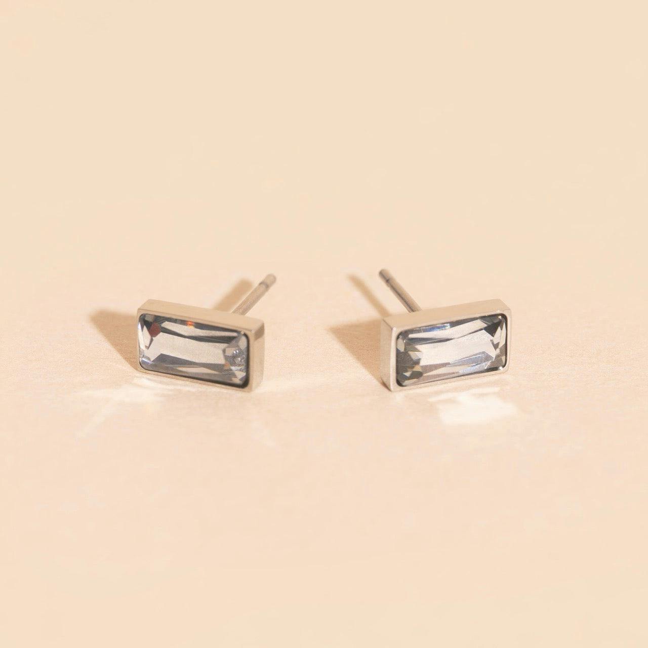 April Birthstone Stud Earrings