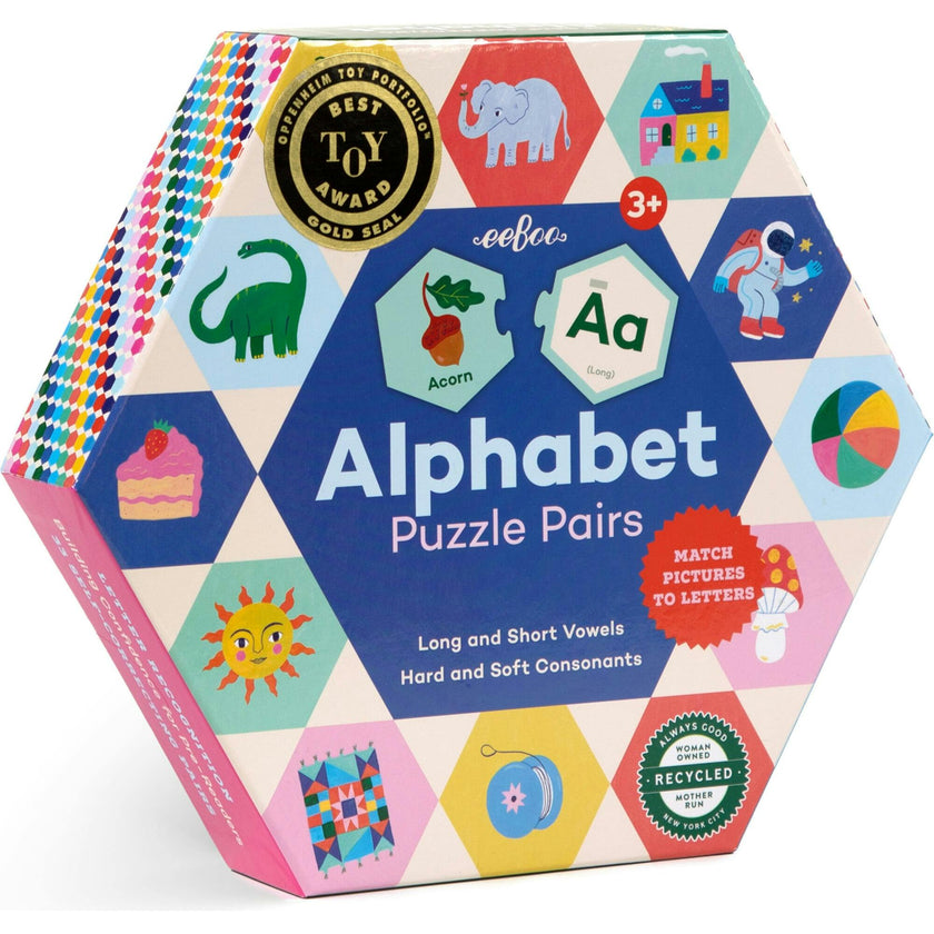 Hexagon Puzzle Pairs - Alphabet - 33 Pairs