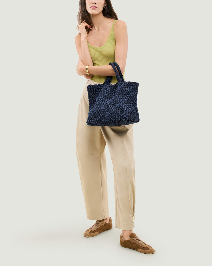 St. Barths Medium Tote Double Weave Denim | Indigo