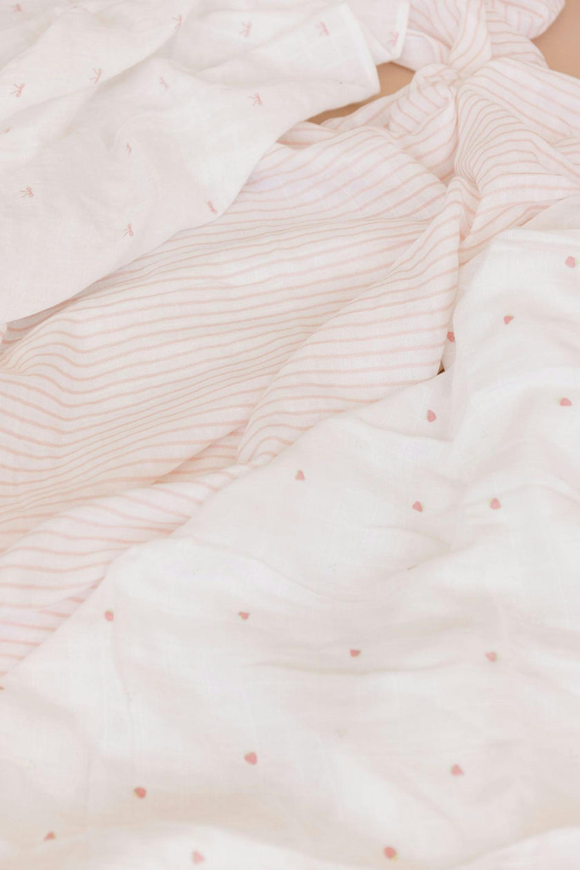 Organic Muslin Swaddle Set - Pink