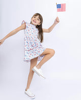 Fireworks Ruffle Dress, Multi
