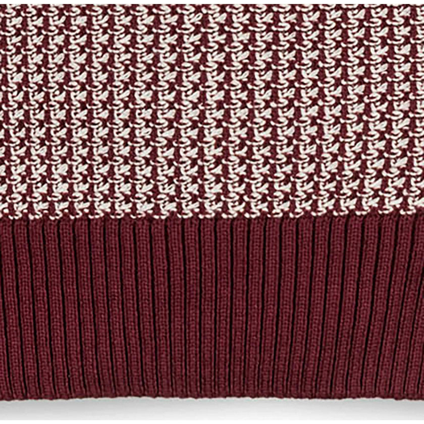 Organic Tweed Stitch Turtleneck Sweater, Red