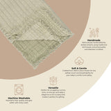 Multi-Layer Cotton Muslin Baby Blanket (Sage Green Ombre)