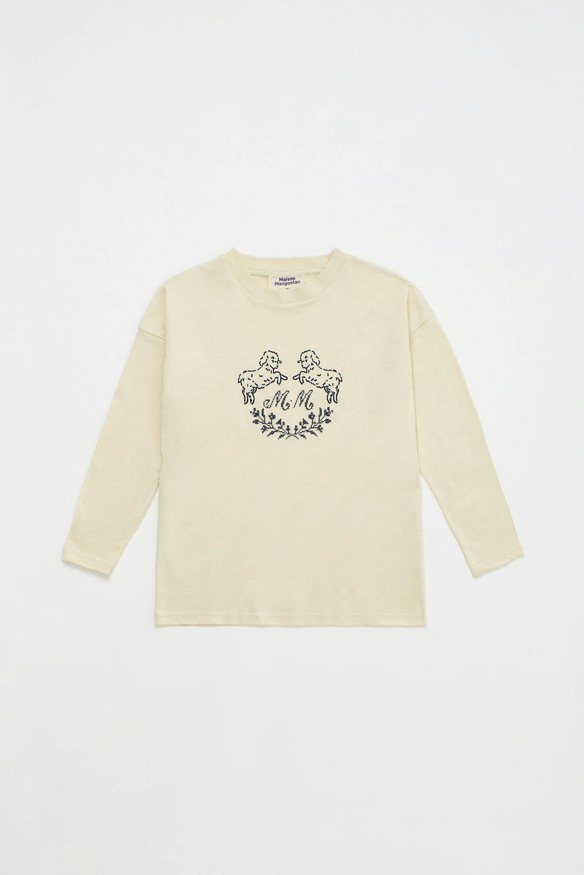 EMBROIDERY OVEJAS T-SHIRT ANGORA