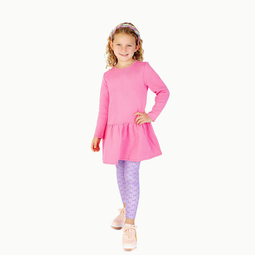 Long Sleeve Tennis Dress in Pink