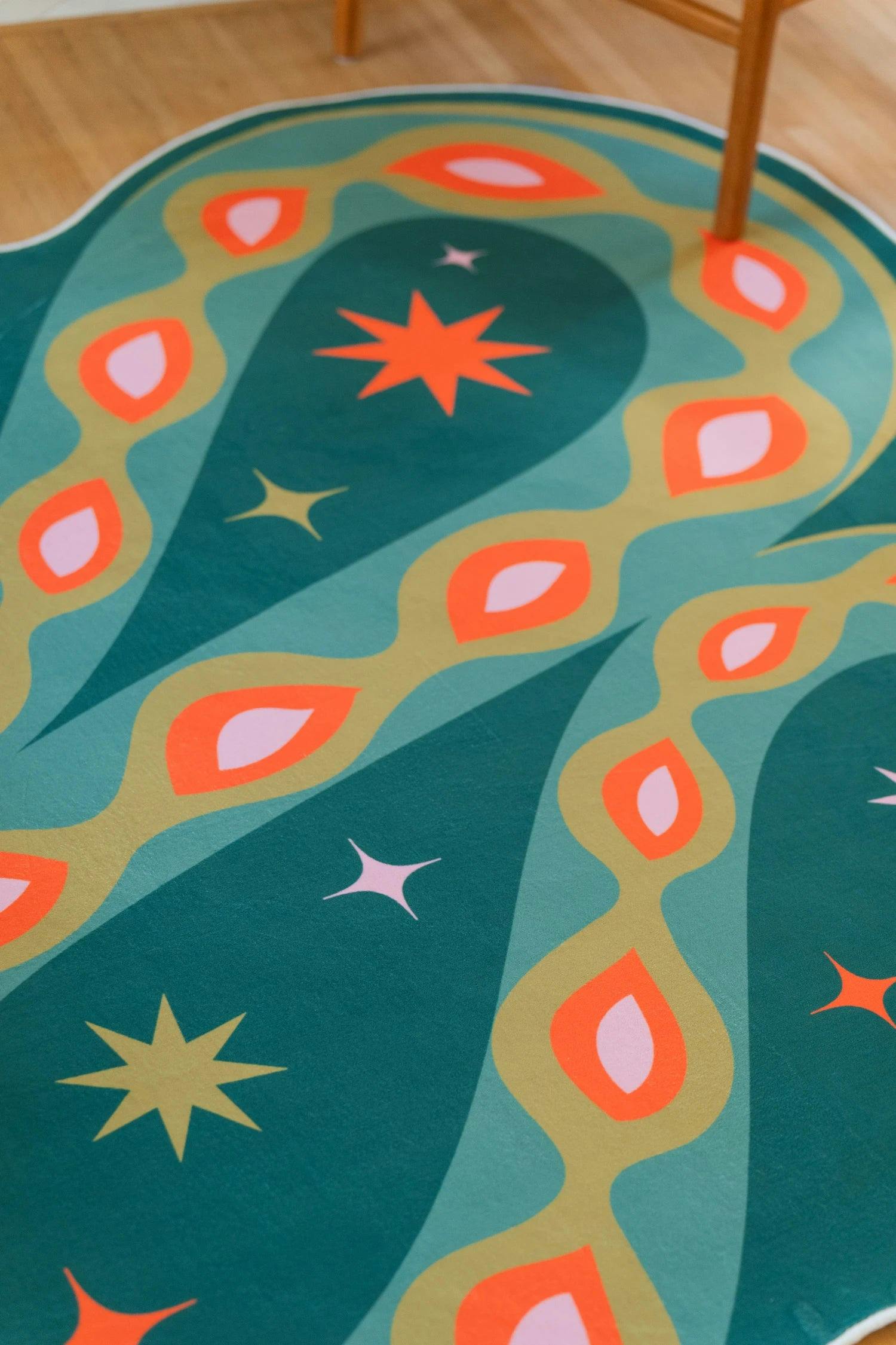 Abstract Snake Rug by Jessica Miller