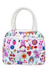 Silver Hologram Doodle Art Lunch Box