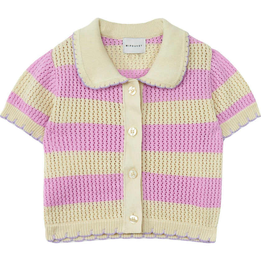 Mipounet SS26 Vita, Cardigan Ecru Pink