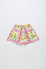BIRDS PATCHWORK SHORTS BLUSH