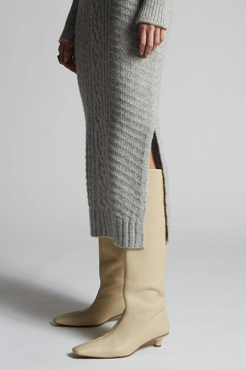 LORA SWEATER DRESS | PALE GREY