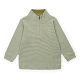 Spencer Quarter Zip Pullover Green Stripes