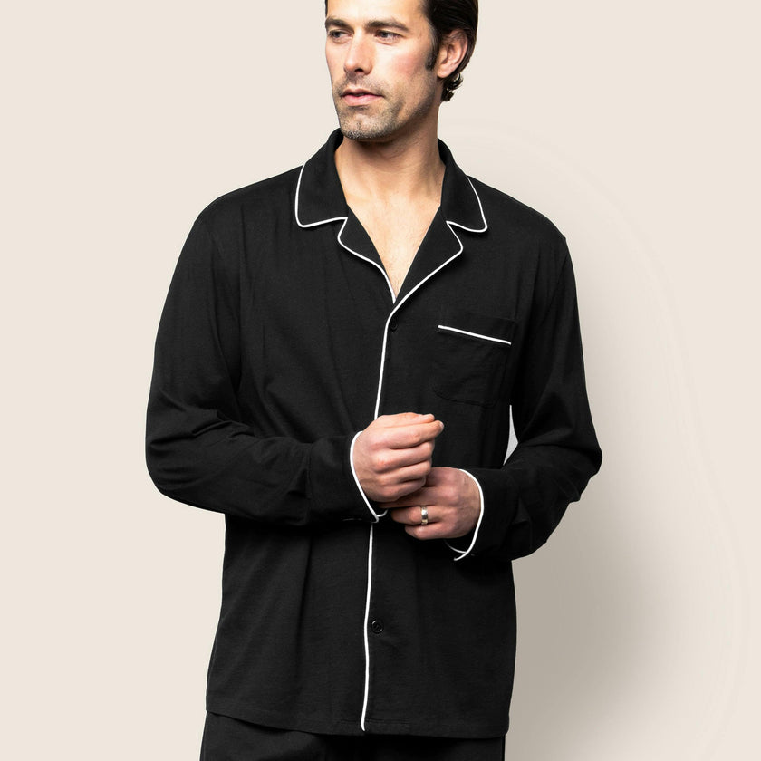 Men's Pima Pajama Set in Black