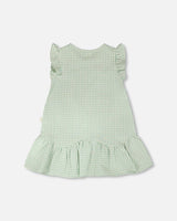 Plaid Poplin Dress Green
