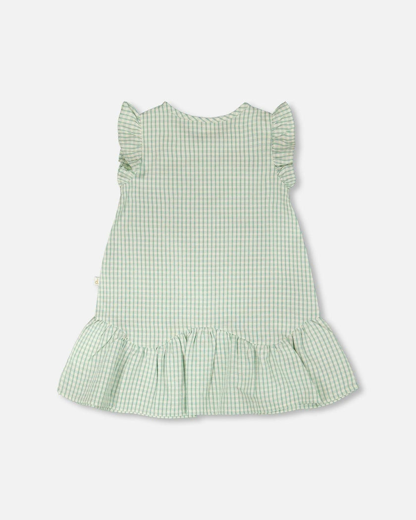 Plaid Poplin Dress Green