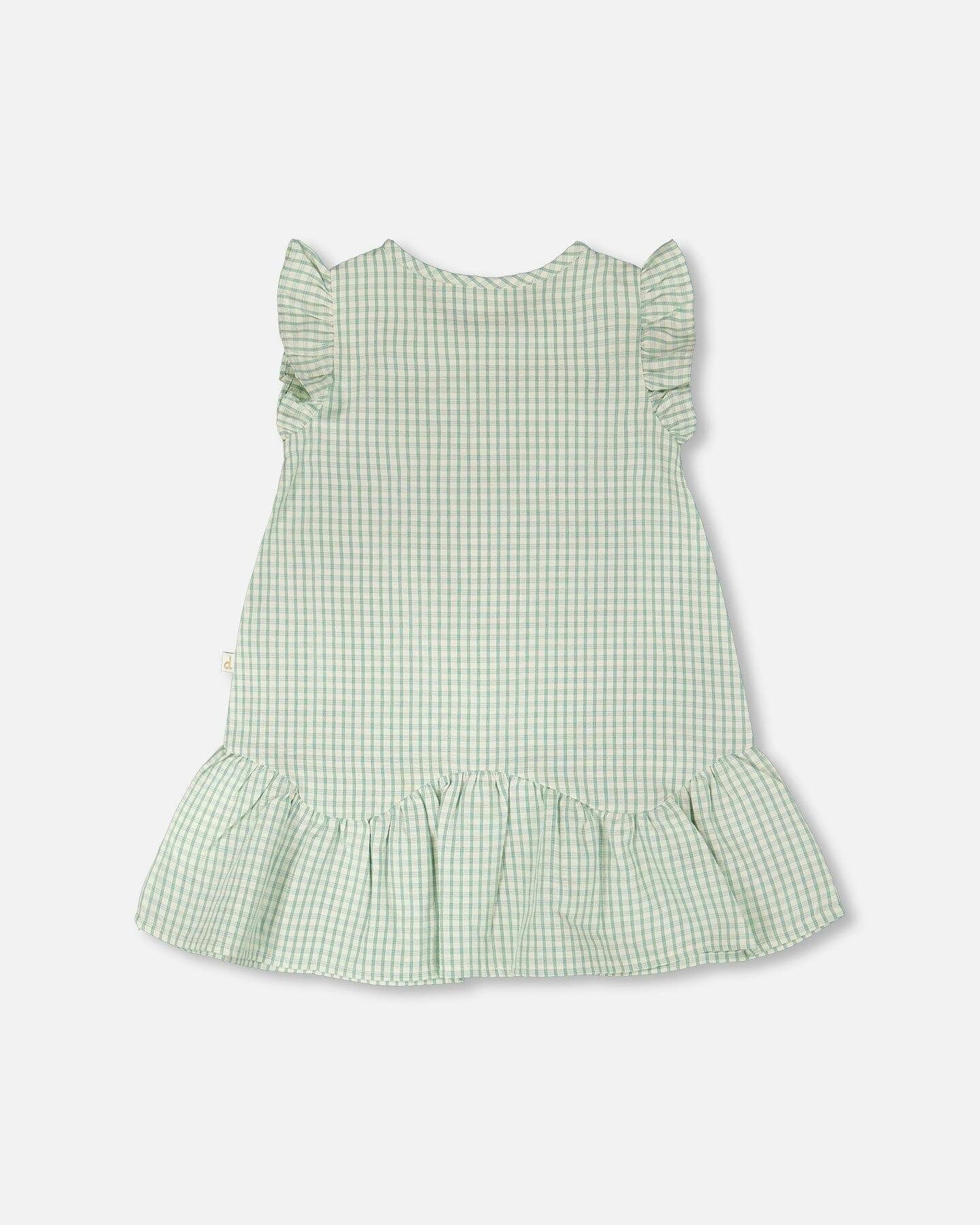 Plaid Poplin Dress Green