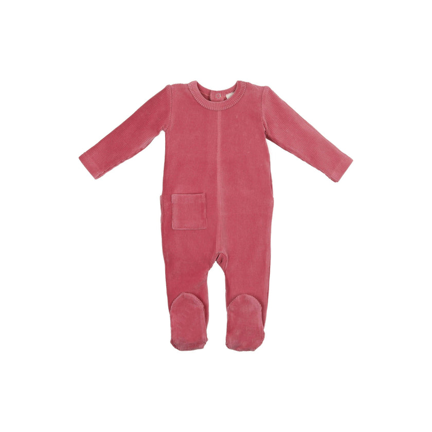 Ribbed Velour Footie