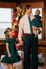 Baby Cupcake Dress Set in Emerald Plaid