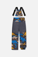 Two Piece Play Snowsuit Colorblock with Grey and Blue Dinosaur Print Pants