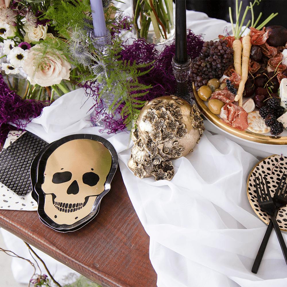 Gold Skeleton Dinner Plates