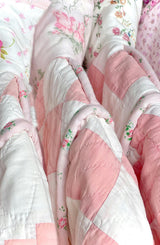 3T Vintage Quilt Jacket - Blue Pink Romantic Florals