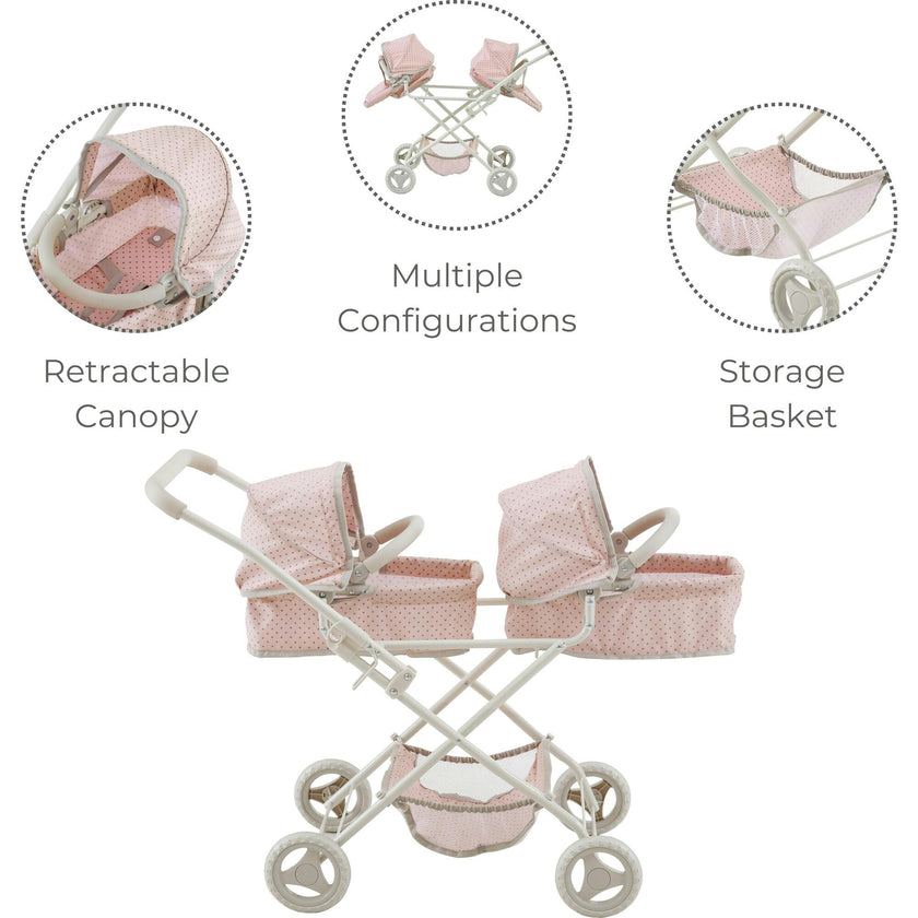 Olivia's Little World Doll Double Bassinet Stroller