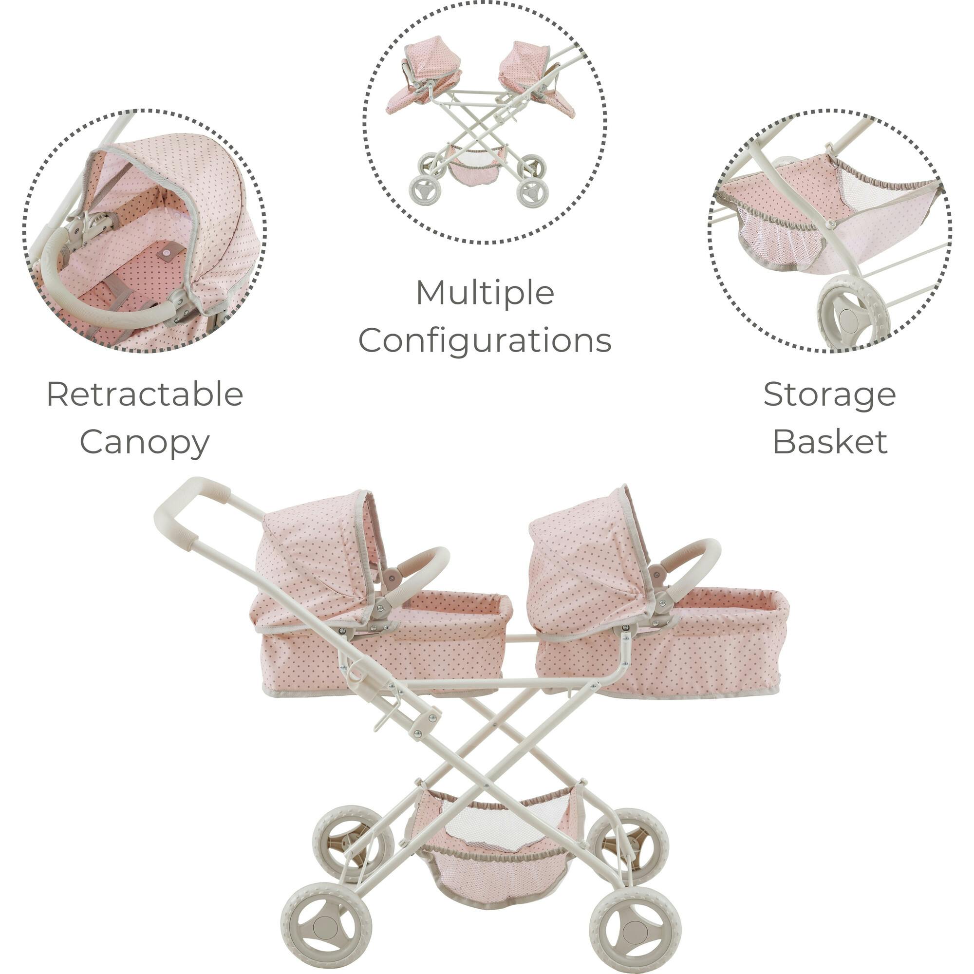 Olivia's Little World Doll Double Bassinet Stroller