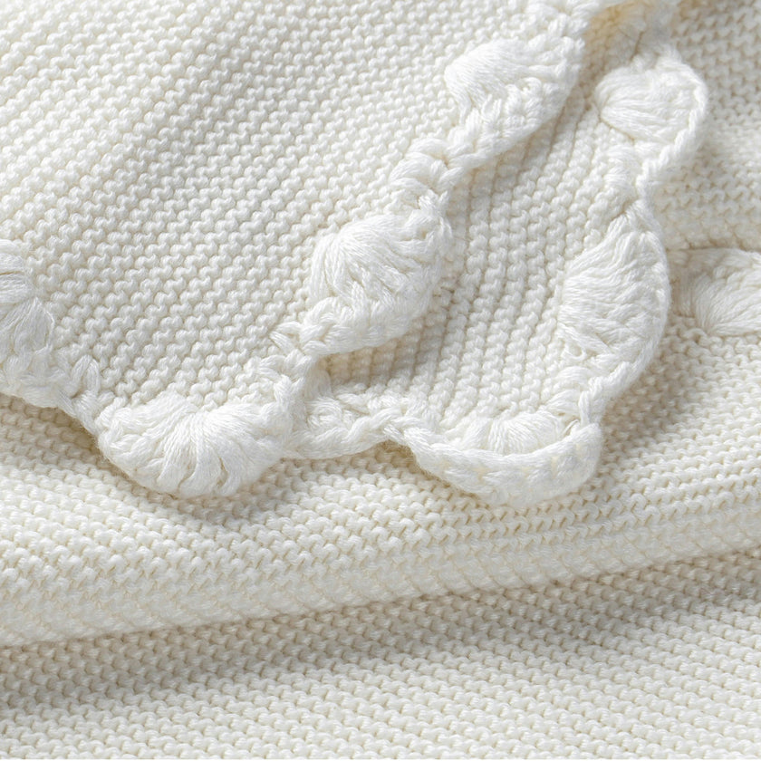 Organic Cotton Scalloped Baby Blanket