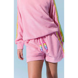 Pink Rainbow Sequin Stripe Short Set