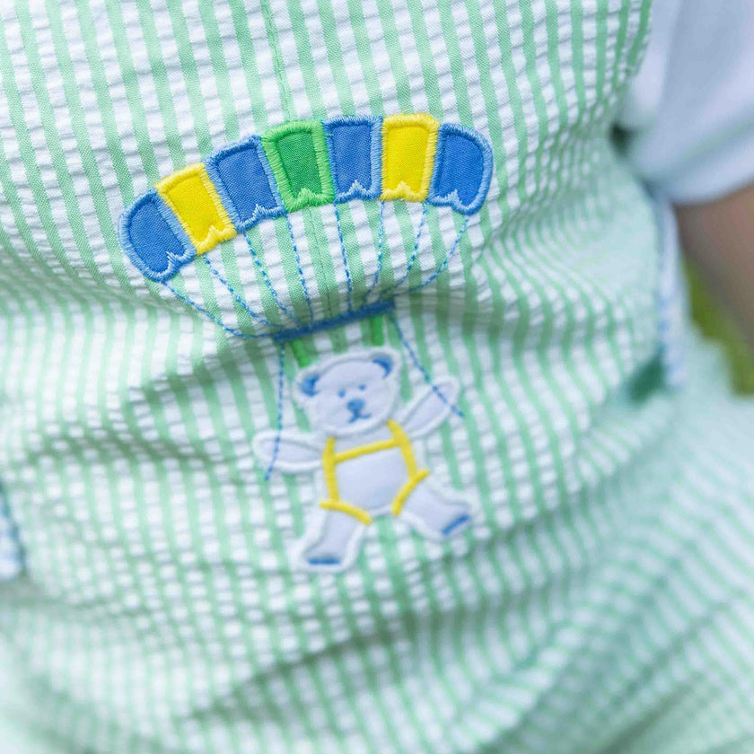 Seersucker Shortall With Parachute
