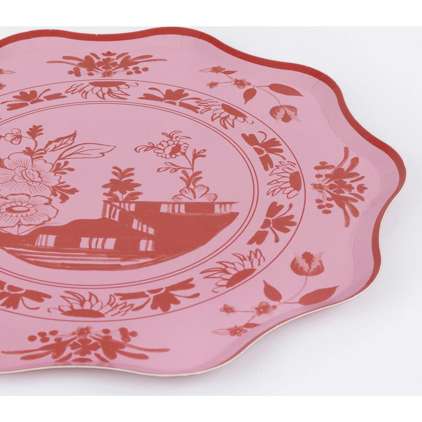 Pink Vintage Botanical Dinner Plates