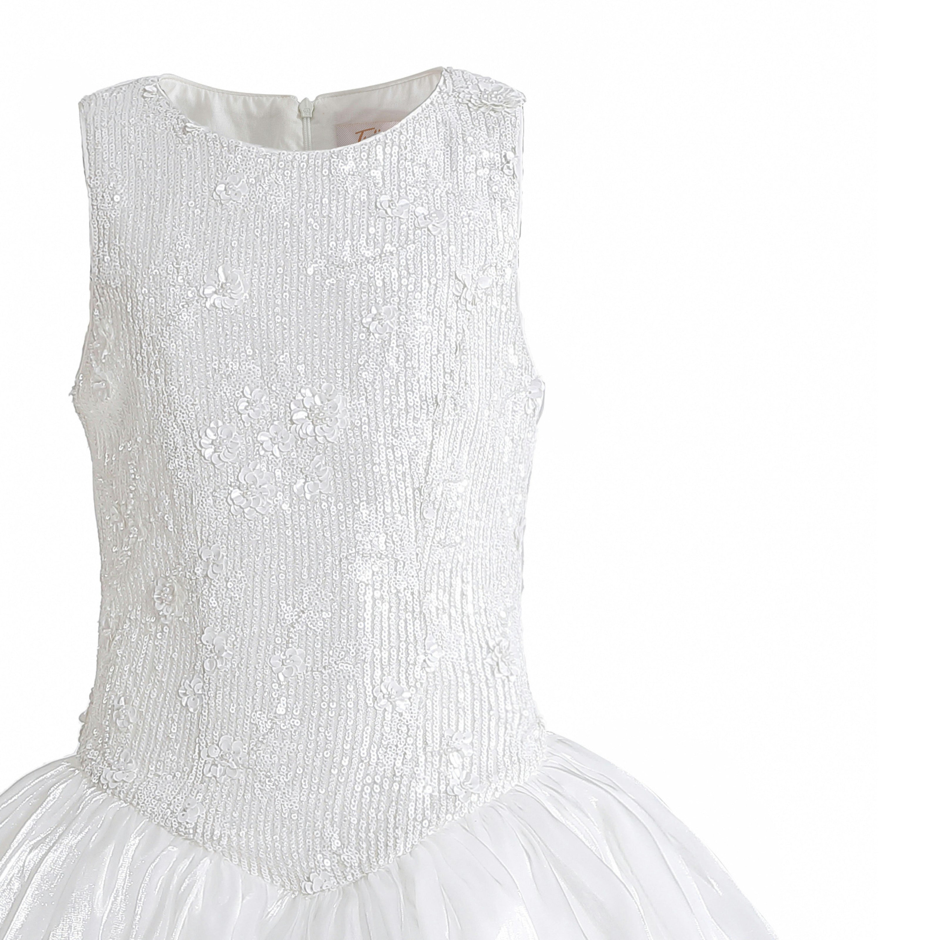 White Soraya Floral Tulle Dress