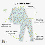 Candy Hearts Blue Bamboo Kids Pajamas