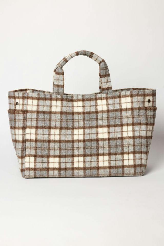 Plaid Airplane Tote