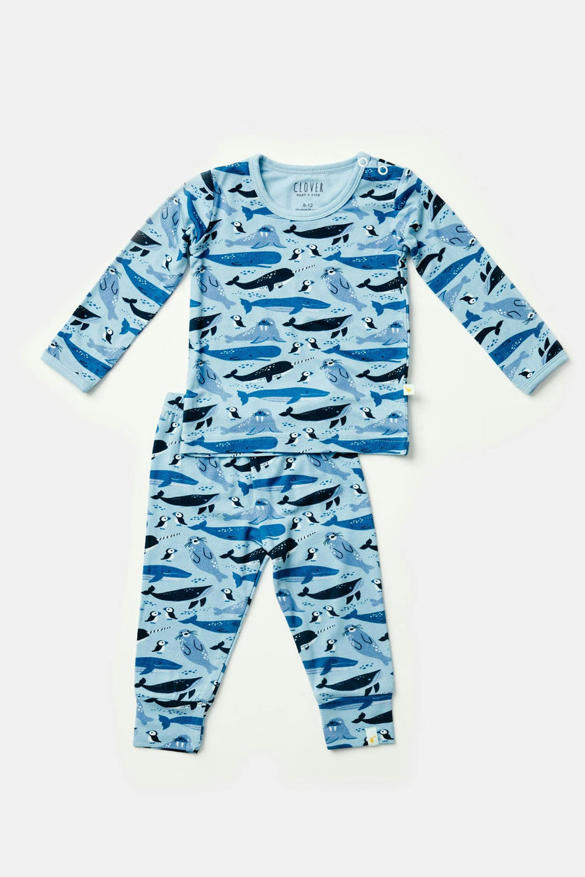 Long Sleeve Pajama Set, Blue