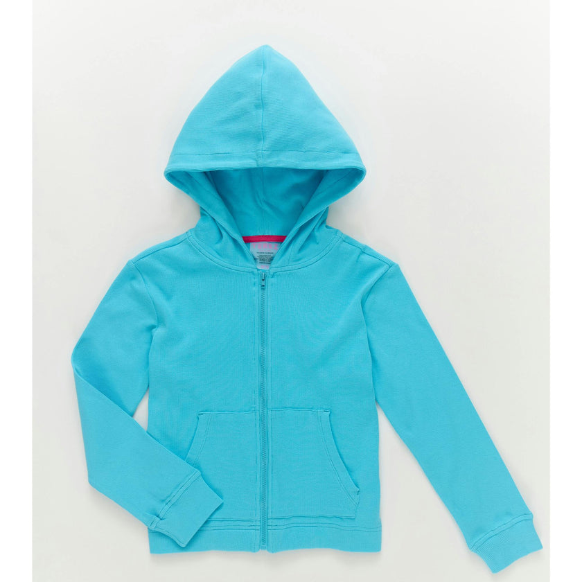 Girls Rib Hoodie in Cloud Blue