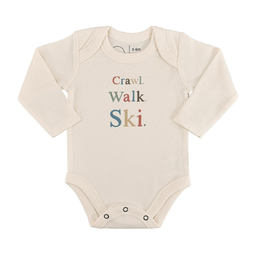 long sleeve graphic bodysuit | crawl walk ski