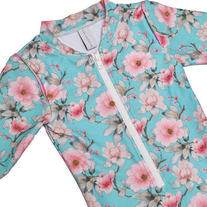 Long Sleeve Zip One Piece Swimsuit