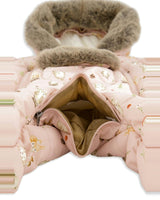 Baby One Piece Snowsuit Adapted For Car Seats Pink Animal Print