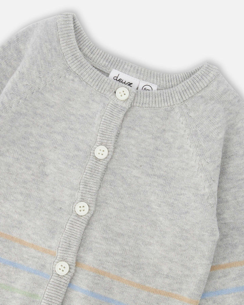 Cotton Knit Button Front Cardigan