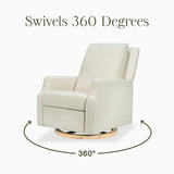 Crewe Recliner and Swivel Glider in Ivory Boucle w/Light Wood Base