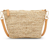 Women's Harley Leather Strap Small Woven Raffia Bag