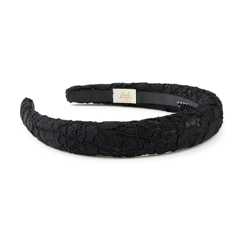 Halo Luxe Evelina Lace Headband - Black