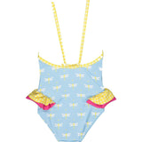 Dragonfly One-Piece Swimsuit, Yellow