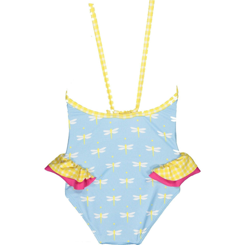 Dragonfly One-Piece Swimsuit, Yellow
