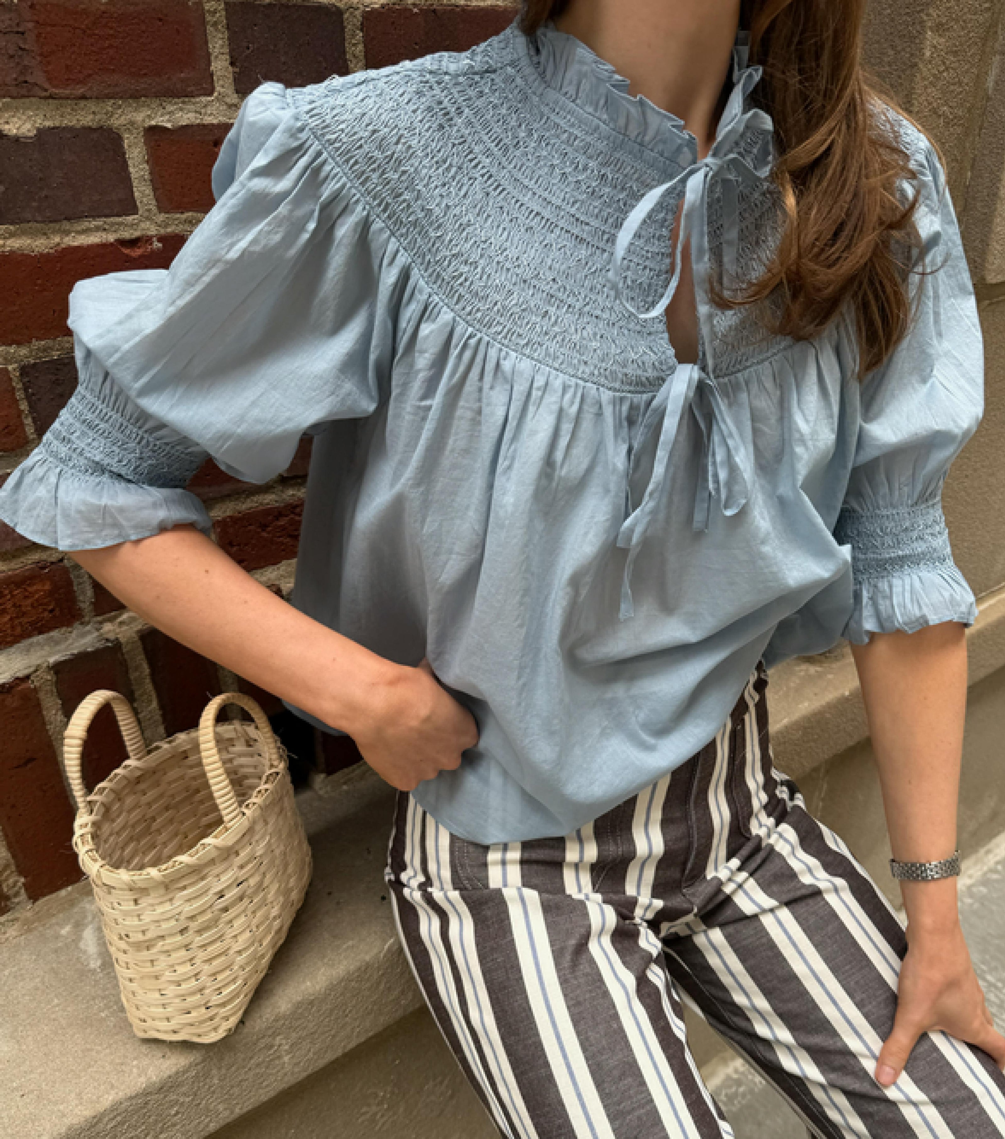 The Mindy Pant -  Coln Ticking Stripe Chocolate