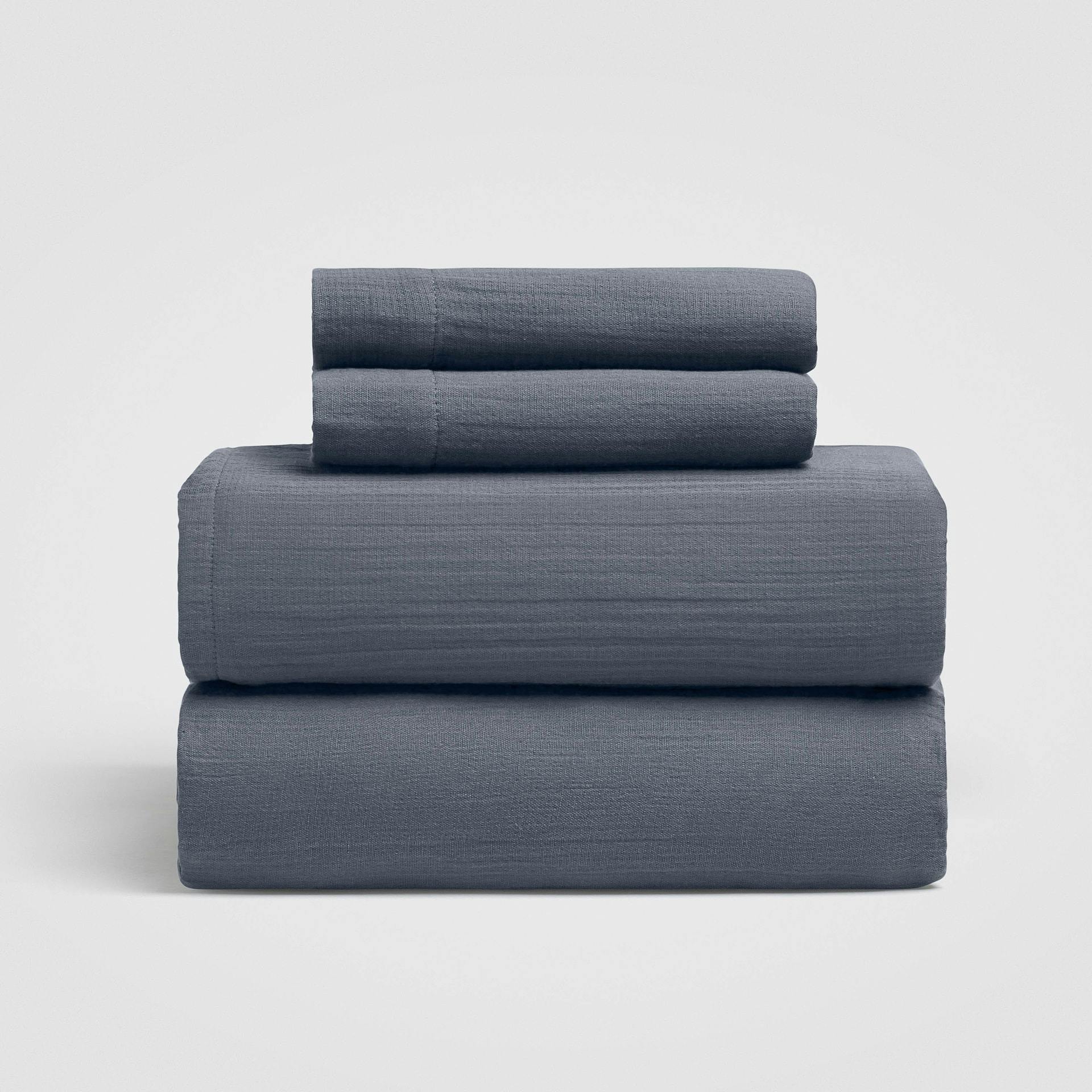 Oasis Crinkled Comfort 4-Piece Sheet Set (Midnight Tide)