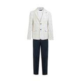 White Henry Checkered Blazer Suit Set